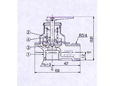 画像4: DE20(95kPa)｜温水機器用逃し弁｜KKK 兼工業